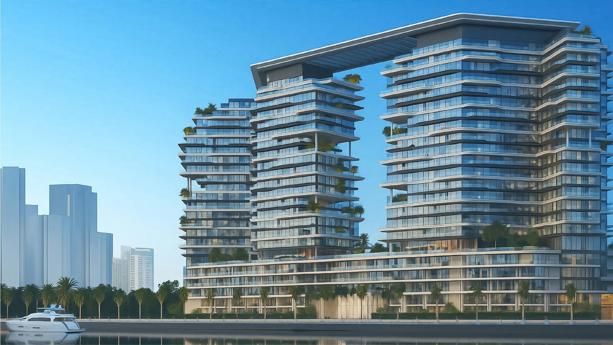 Shams Marina and waterfront promenade at Shams Abu Dhabi connecting residents to dining, retail, and leisure destinations.